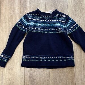 Cherokee Navy and Green V-Neck Sweater
